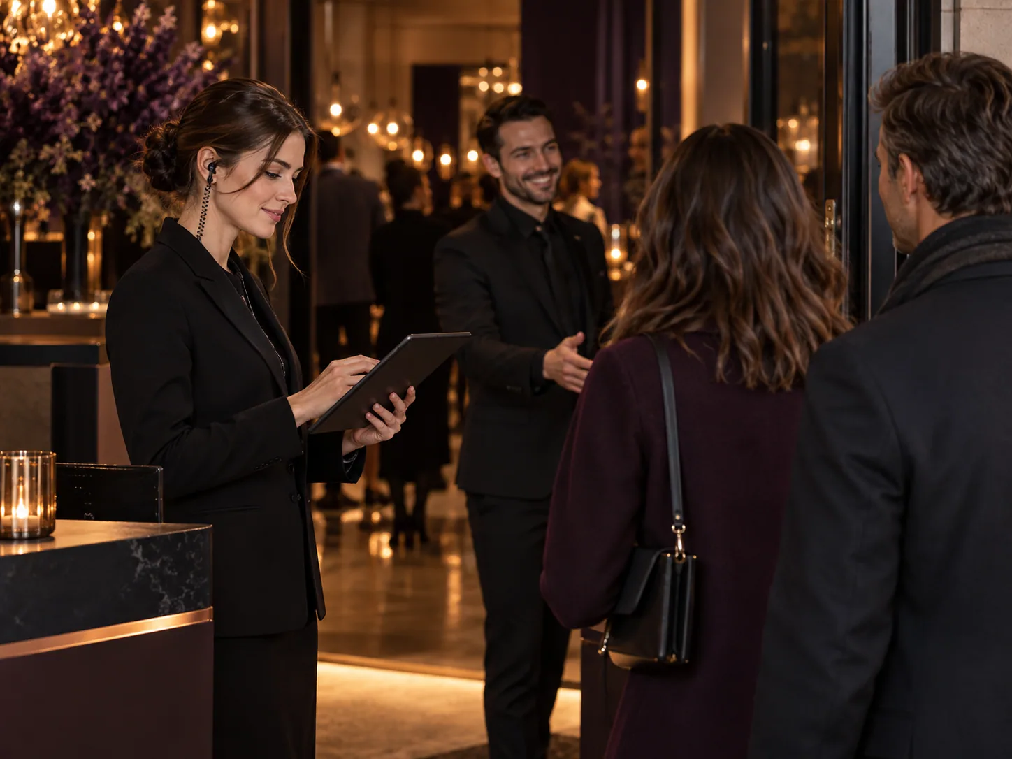 Event-Team begleitet Gäste mit digitaler Unterstützung am Einlass
